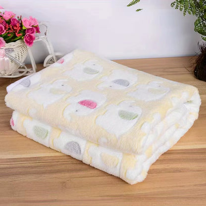 Soft and Cozy Cartoon Elephant Pet Blanket for Dogs and Cats Flannel Throw for Puppies and Kittens Universal Size Christmas Gift