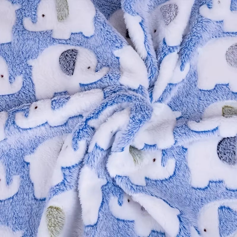 Soft and Cozy Cartoon Elephant Pet Blanket for Dogs and Cats Flannel Throw for Puppies and Kittens Universal Size Christmas Gift